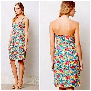 Anthropologie Girls From Savoy Garden Party Ditsy Floral Halter Pocketed Dress 0
